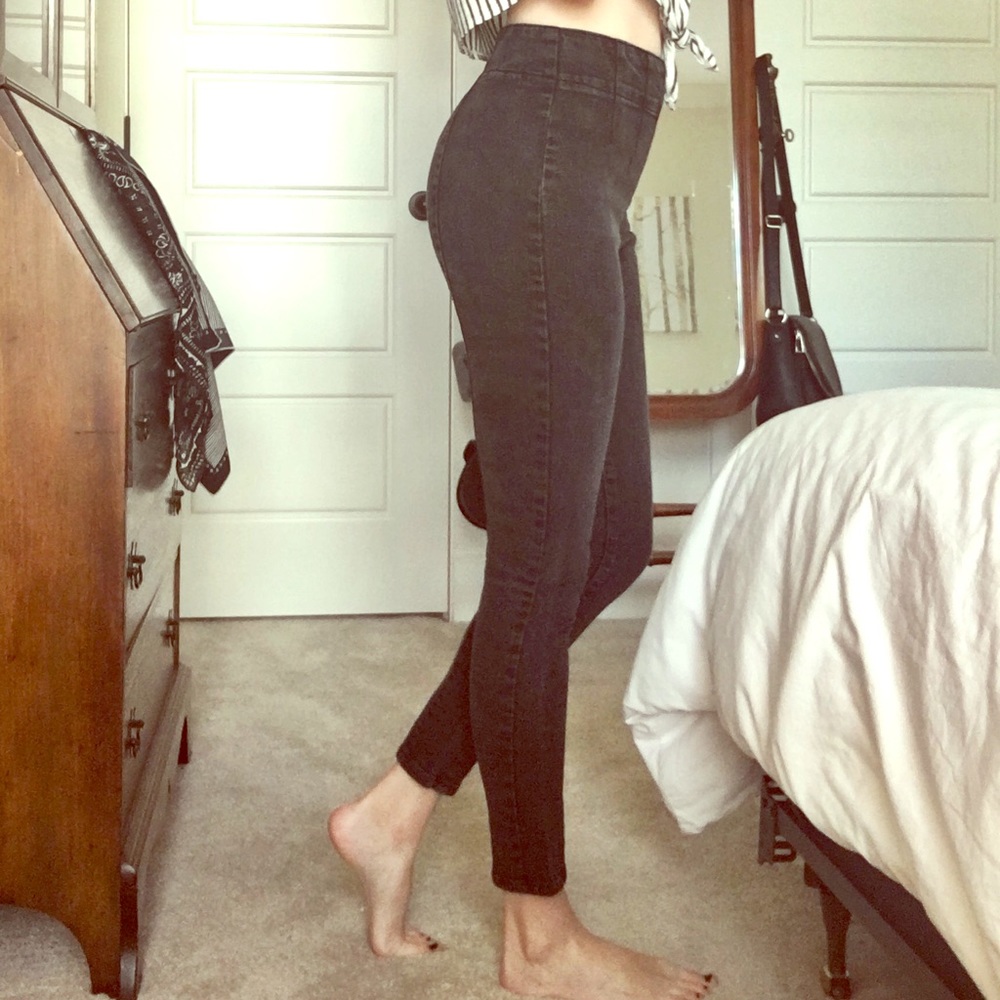 High Waisted Black Jean Cut-Offs