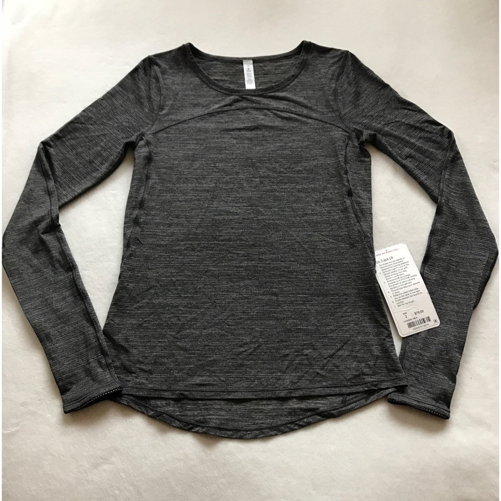 Lululemon On Track Long Sleeve, Heathered Black, 2