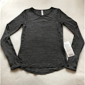 Lululemon On Track Long Sleeve, Heathered Black, 2