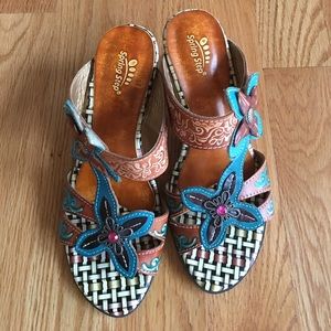 Spring Step Sandals with heal.