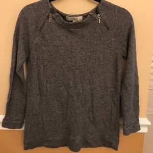 LOFT- gray zippered sweater!