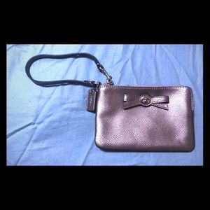 Silver Coach wristlet