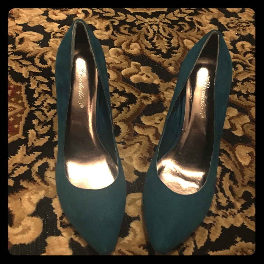 Breckelle's, Dark turquoise Faux Suede, Pumps