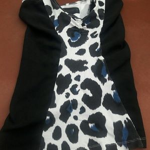 Blue black white tank top