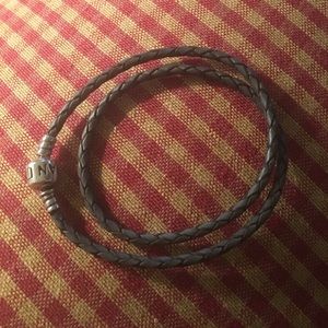 Pandora double leather charm bracelet