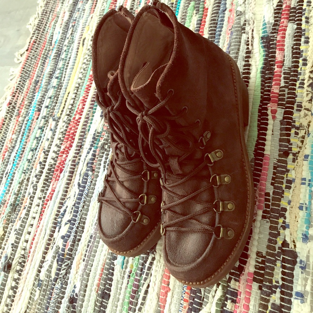 Jeffrey Campbell brown trekking booties