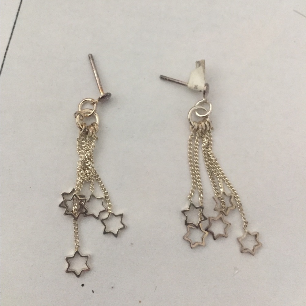 Pair of NEW sterling silver multi star earrings