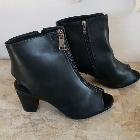 Shoes - Open Toe Black Booties NWT
