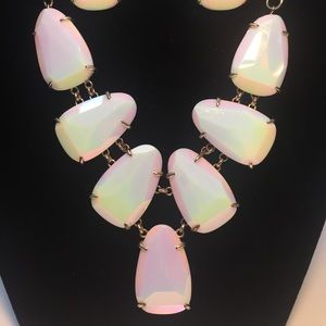 HTF Kendra Scott White iridescent Harlie GUC. Rare