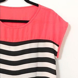 Black and salmon colored blouse