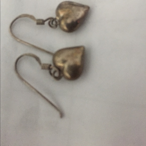 Rustic look pair of Heart earring - Picture 2 of 2