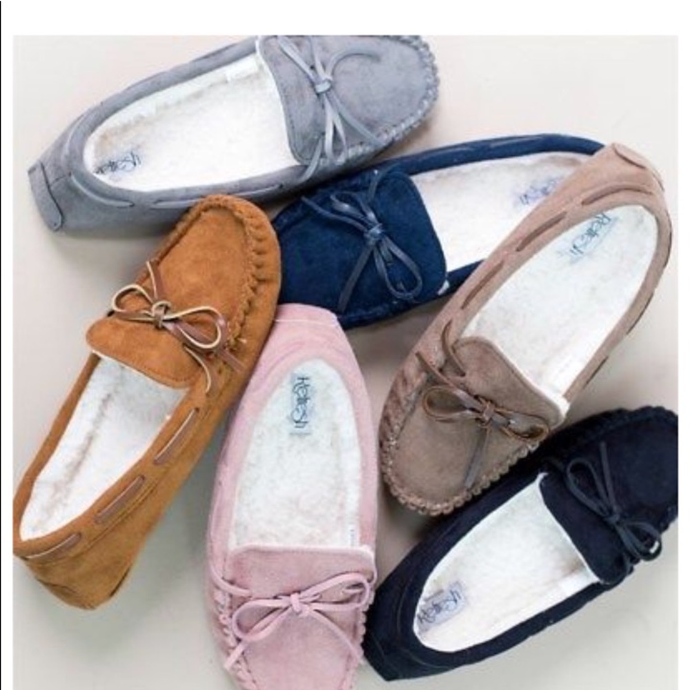 💥 Moccasin Slip-On Shearling Slippers - Picture 1 of 6