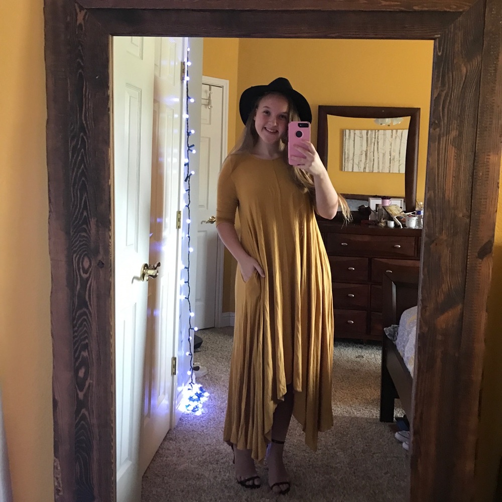 Mustard swing dress