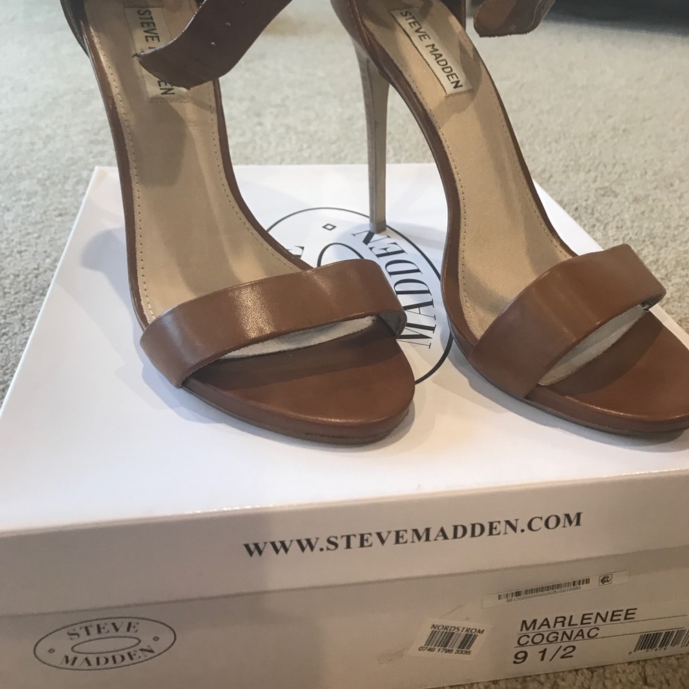 Brown leather heels