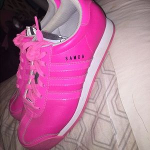Pink adidas samoa