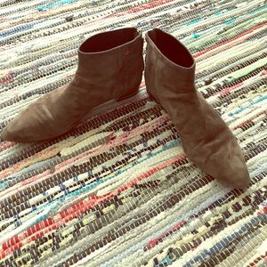 Zara Gray Real Suede Booties