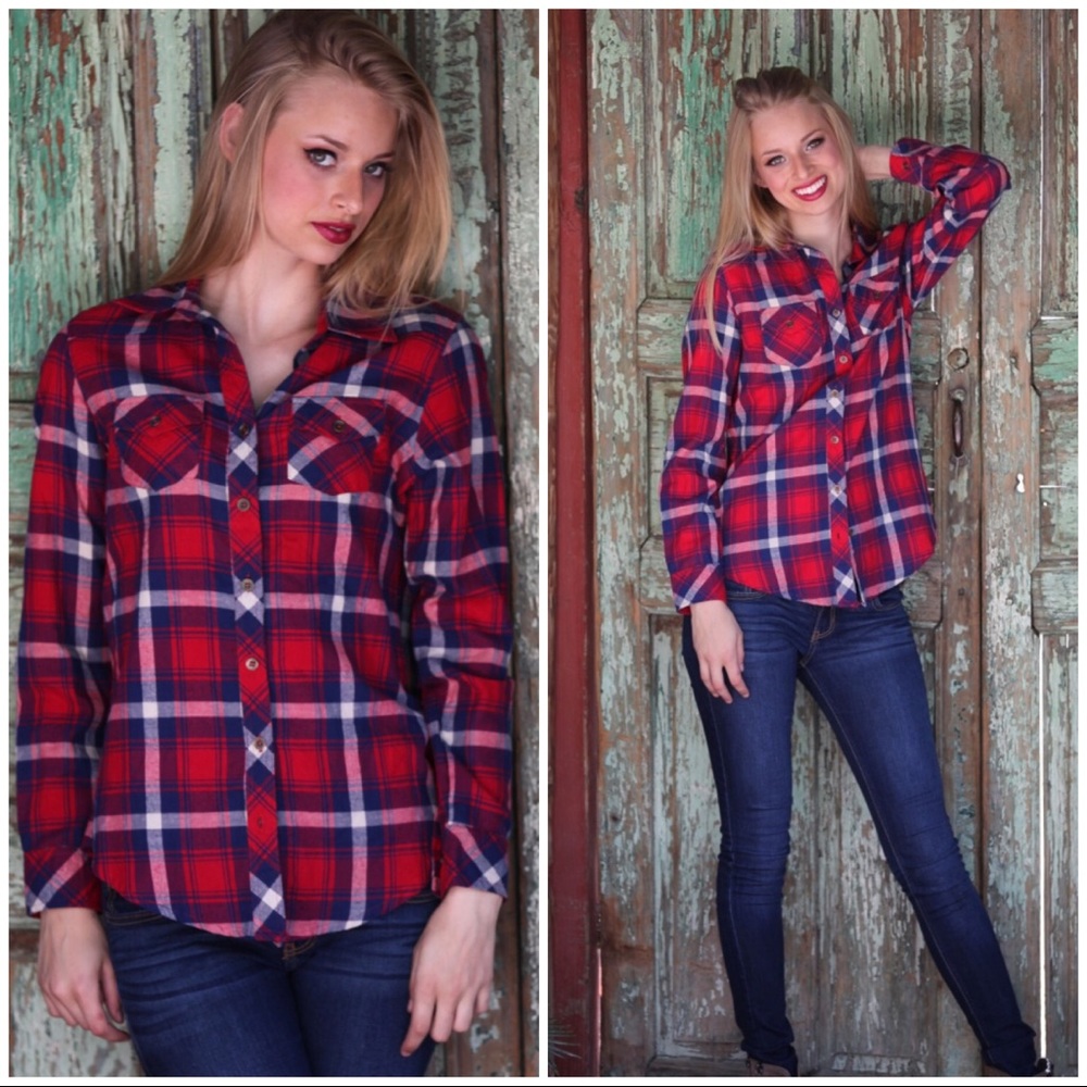 Plaid Flannel Shirt by Angie
