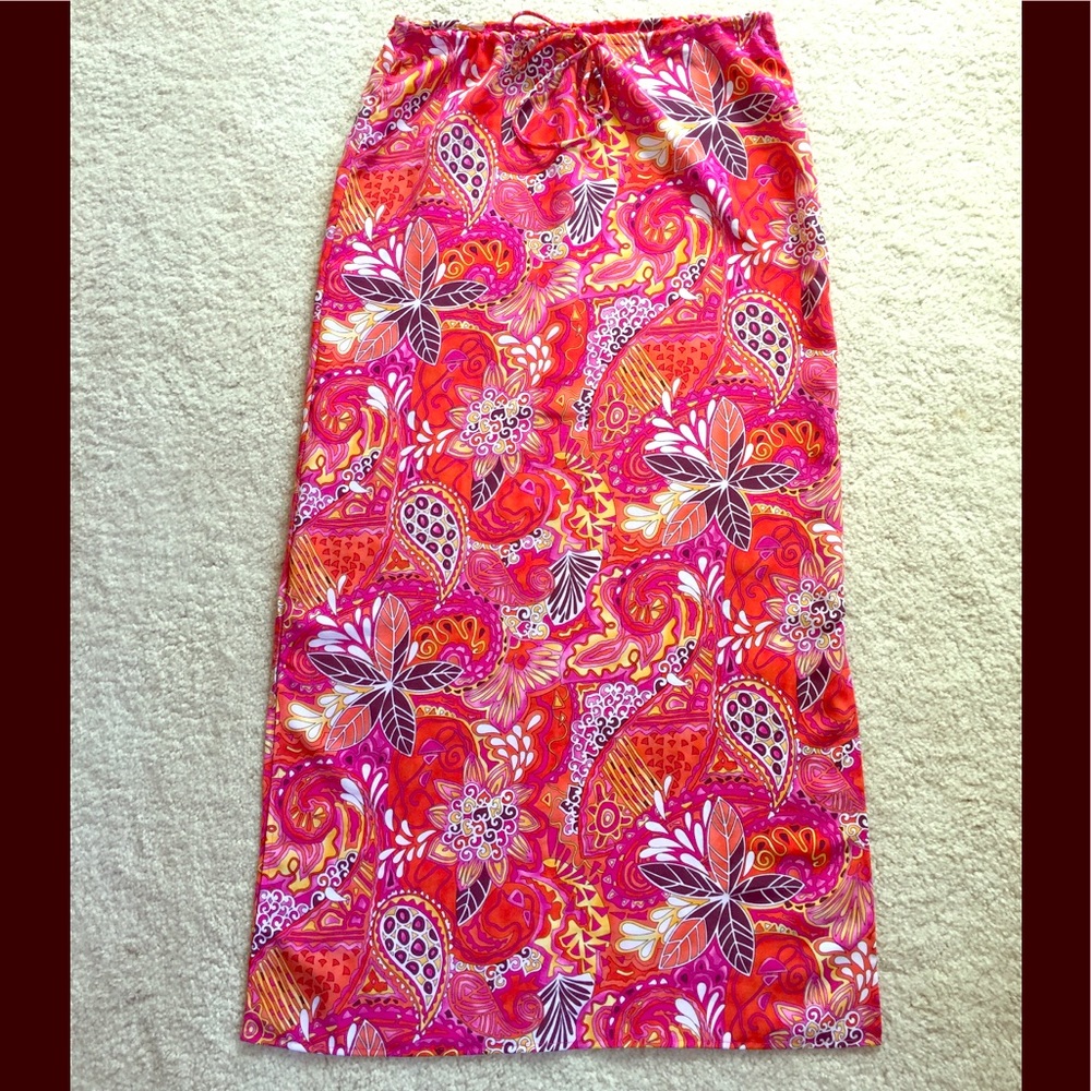 🌟SOLD🌟70s Style Boho Chic Paisley Maxi Skirt - Picture 1 of 4