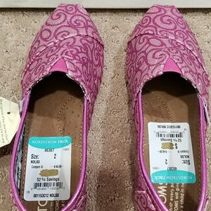 Toms glitter pink shoes