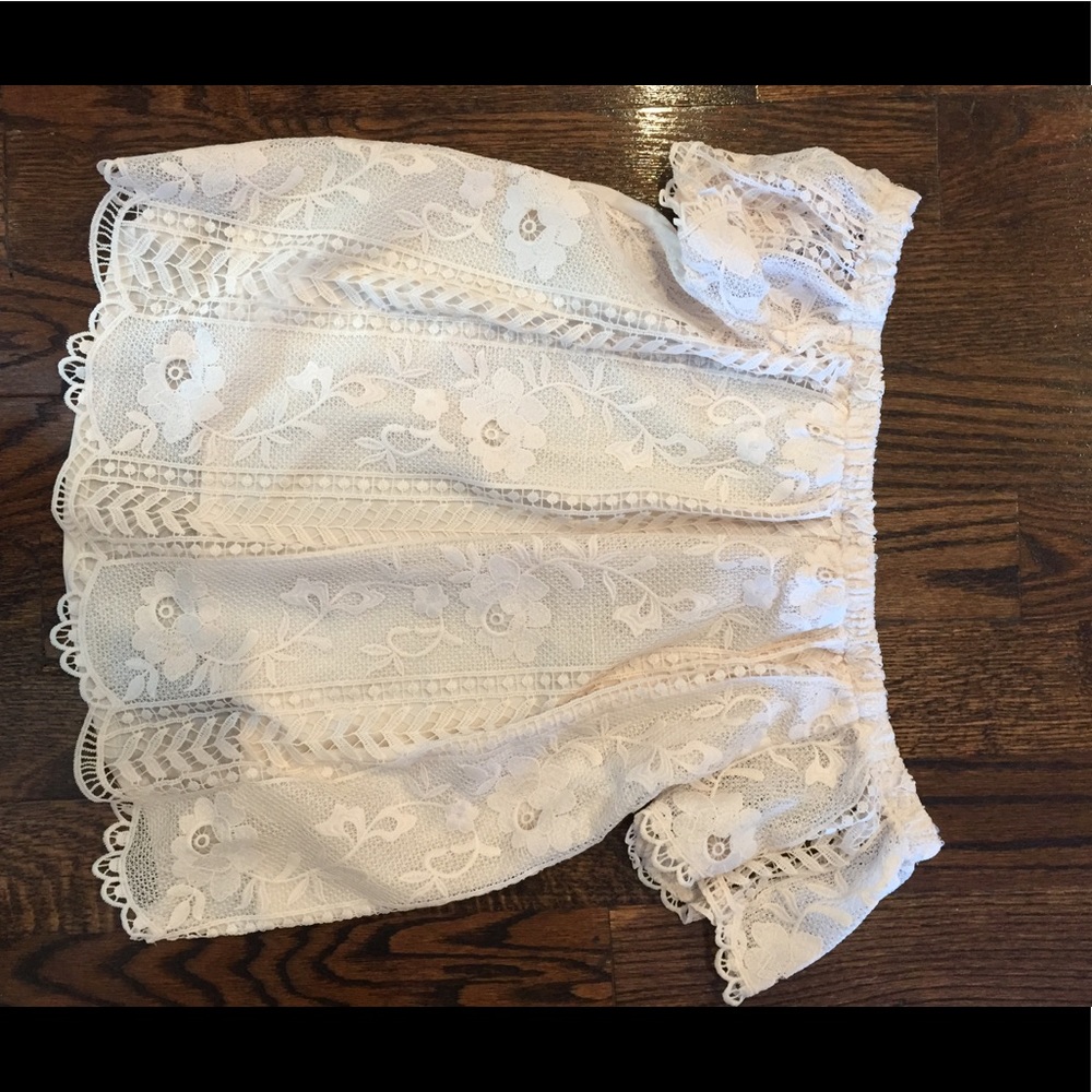 Off the shoulder lace shirt