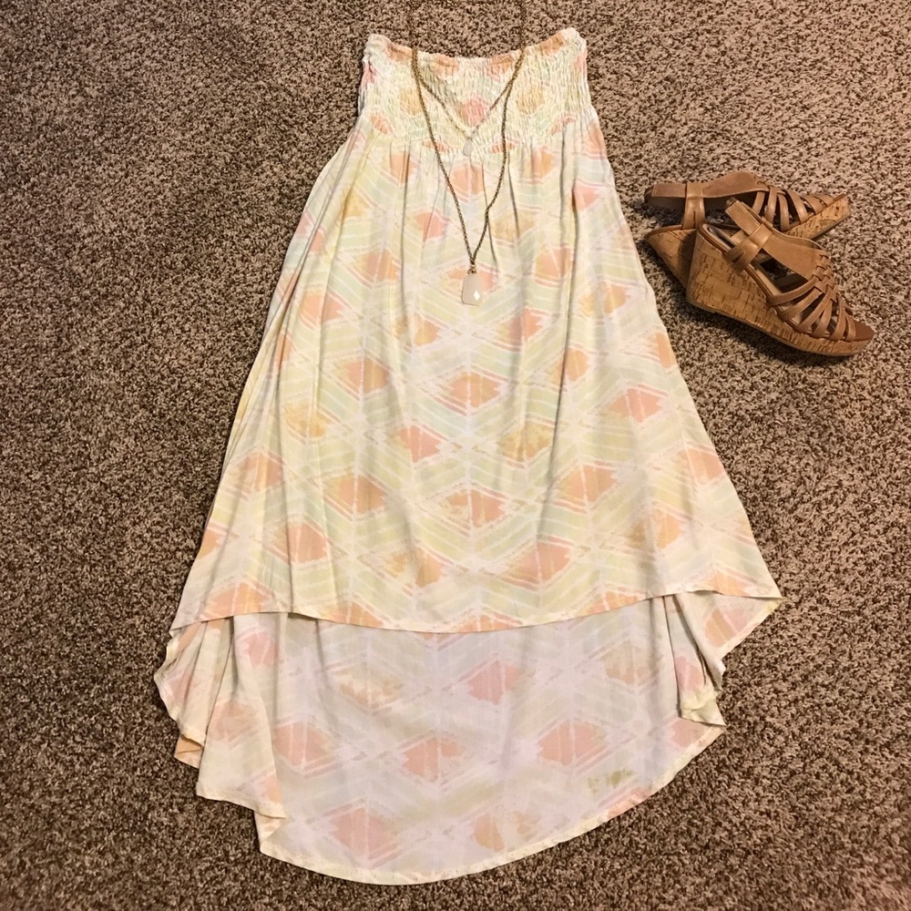 Kirra high low strapless dress