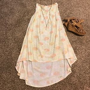 Kirra high low strapless dress