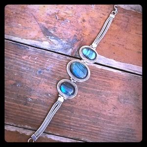 Sterling silver .925 Natural Labradorite bracelet