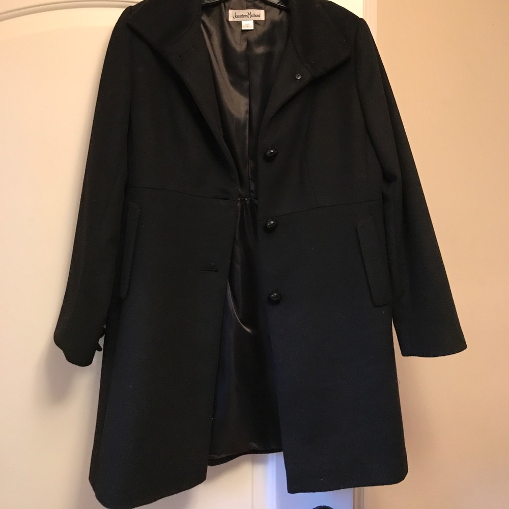Wool coat size 8 black johnathon Michael's