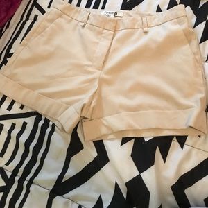 Beige shorts , made of polyester and spandex!