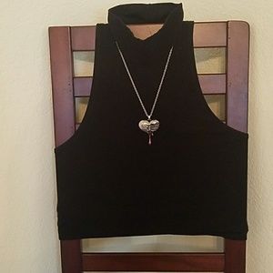 Express Black Crop Top XS