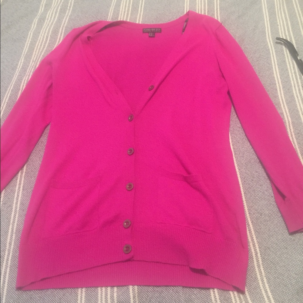 Fuchsia Forever 21 Cardigan