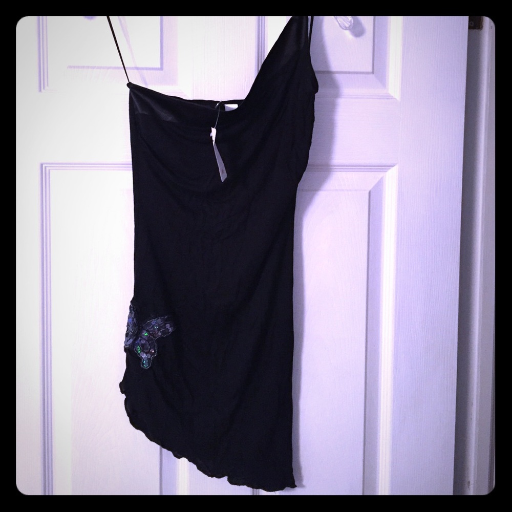 H&M one shoulder black top