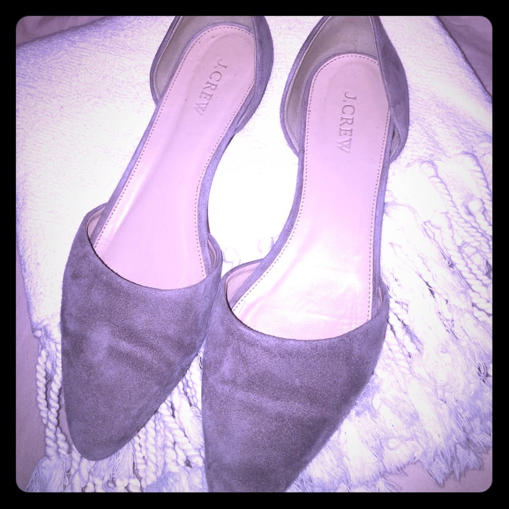 J crew grey suede flats