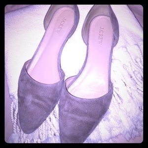 J crew grey suede flats