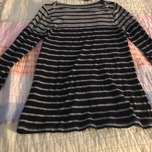 Striped J Crew T shirt grey and black