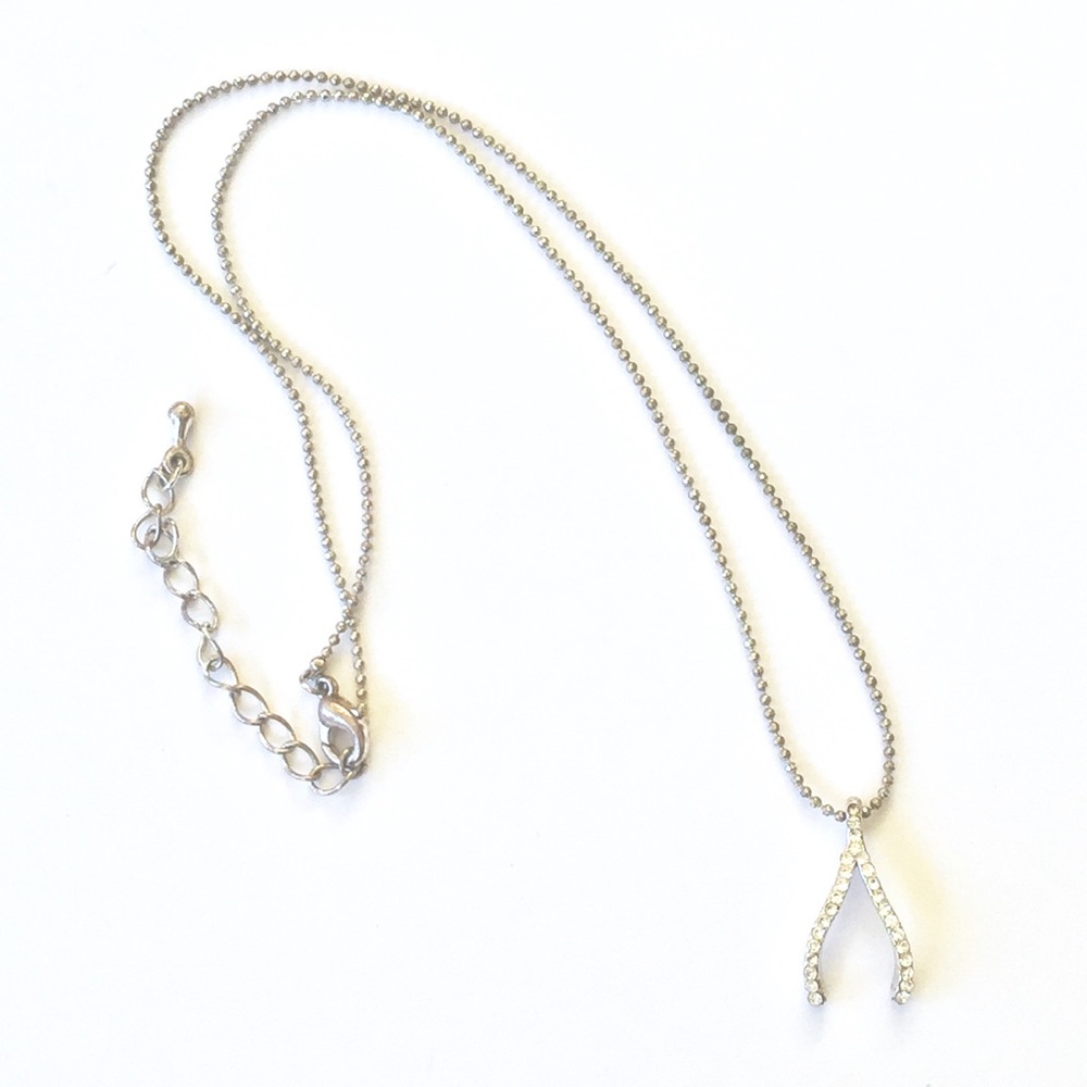 Wishbone Rhinestone Necklace!