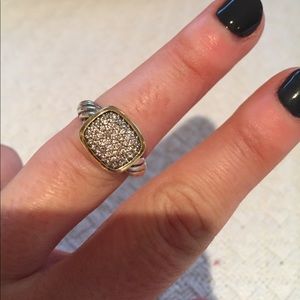 David Yurman pave diamond and gold ring
