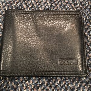Fossil Black Bifold Wallet w/ transparent ID slot
