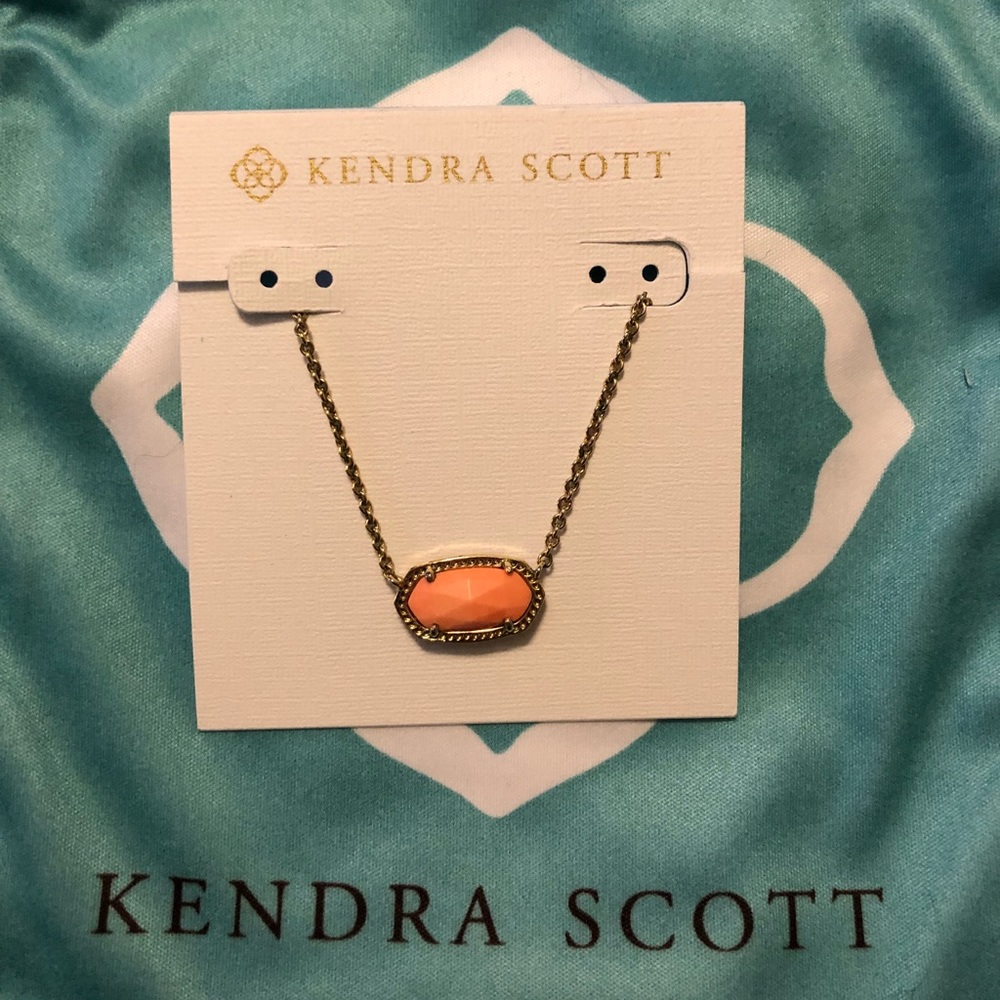 Kendra Scott coral and gold Elisa necklace