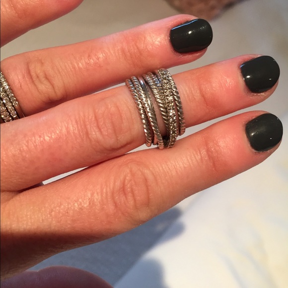 David Yurman Jewelry - David Yurman multi stacked diamond band