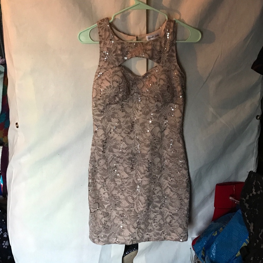 Emerald sundae gold homecoming dress
