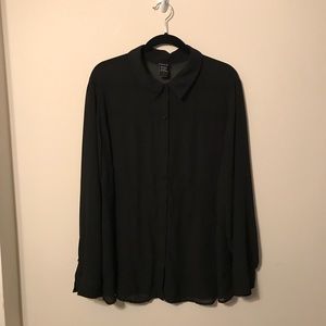 Plus Size Torrid 3 black striped button up shirt