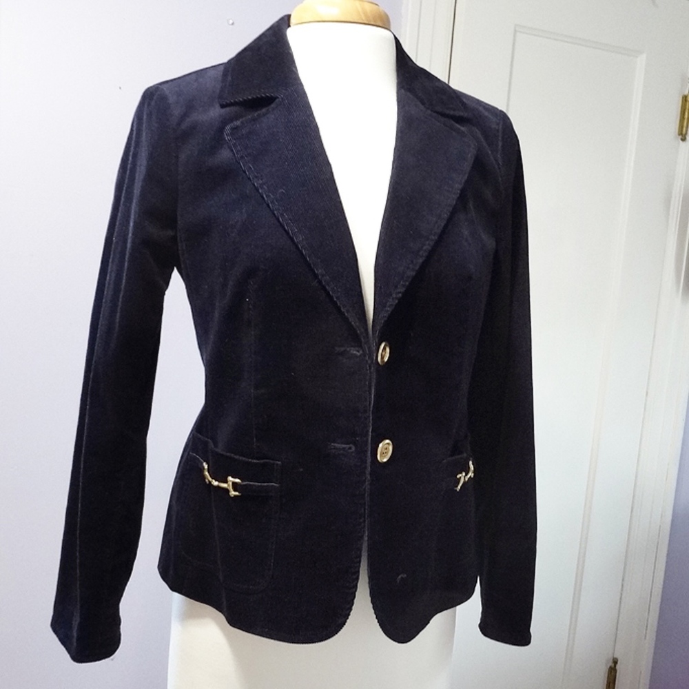 Talbots Navy Corduroy Blazer Jacket, Small /4 NWOT
