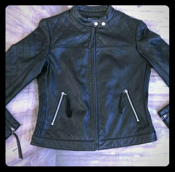 Moda international VS Black 100% Leather jacket - Picture 1 of 8