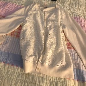 Winter White Lace Cardigan from Banana Republic