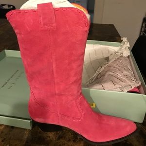 Gianni Bini HOT Pink Suede Cowgirl Style Boots