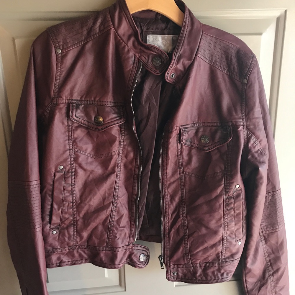 Red leather jacket