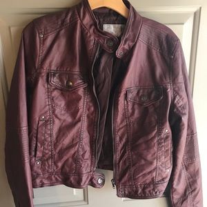Red leather jacket