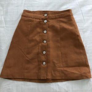 H&M Divided Suede Button-Down Miniskirt