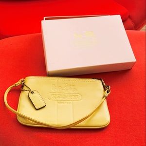 Coach Yellow Leather Wristlet